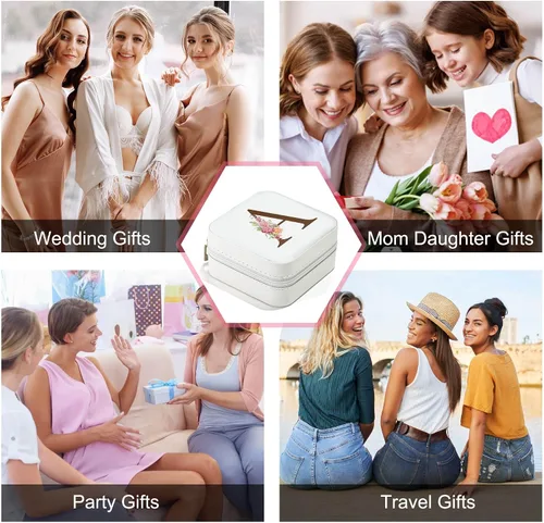 Miniatura 7 de Joyero pequeño organizador de joyas de viaje, mini joyero de viaje, soporte para joyas, artículos esenciales de viaje, regalos personalizados