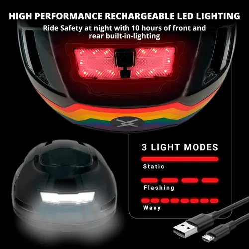 Miniatura 5 de XNITO - Casco de bicicleta con luces LED - Casco de bicicleta urbana para adultos, hombres y mujeres - Certificado dual CPSC y NTA-8776 - Clase 3