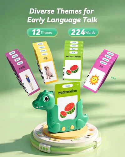 Miniatura 2 de Tarjetas didácticas parlantes para niños pequeños de 1-3 años, juguetes de aprendizaje Montessori con 224 palabras, juguetes de habla de bolsillo