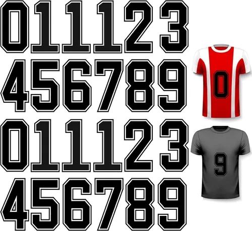 Miniatura 13 de WILLBOND 24 piezas de números para planchar, números de transferencia térmica de jersey del 0 al 9 para uniforme de equipo, camiseta de fútbol Blanco
