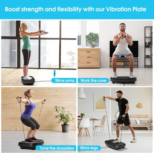 Miniatura 6 de SoftGym Waver Vibration Plate Exercise Machine for Lymphatic Drainage Weight Loss,120 Speed Levels Vibrating Platform with Resistance