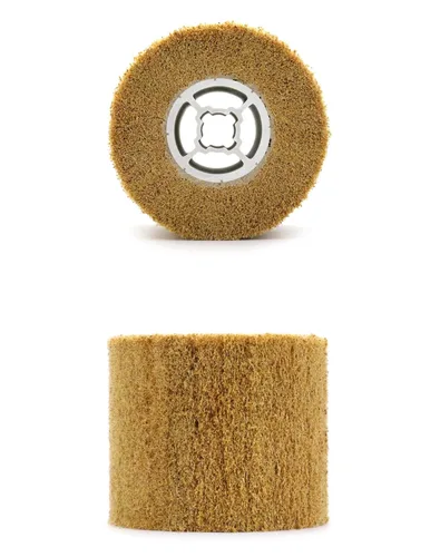 Miniatura 3 de QWORK Ruedas abrasivas de grano 120 no tejidas para pulido de alambre de pulido de alambre, paquete de 2 fuertes fuerzas de corte para un acabado