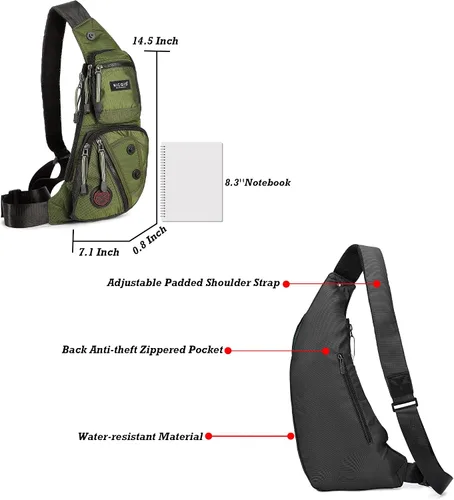 Miniatura 16 de Nicgid Sling Bag - Mochila bandolera para hombre), LYSB01NH075BJ-SPRTSEQIP