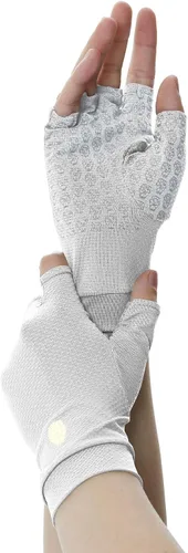 Miniatura 9 de Guantes sin dedos SPF para hombre y mujer, guantes de conducción unisex con protección solar UPF 50+ con gel de silicona