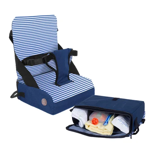 Dreambaby Grab 'N Go Asiento elevador de viaje – Silla alta portátil para niños pequeños para comedor (6M-5Y) con almacenamiento y correa para el