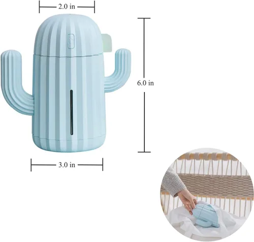 Miniatura 5 de Mini humidificador, Humidificadores de habitación, individual con luz nocturna, Humidificador de aire de cactus portátil para yoga, oficina, spa