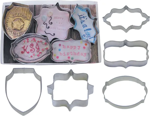 Miniatura 5 de R&M International Cortadores de galletas de estrella, tamaños surtidos, juego de 5 piezas en lata de regalo
