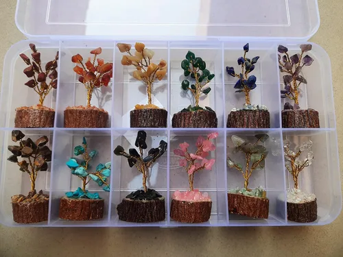 Miniatura 2 de Caja de árbol de cristal, caja misteriosa de cristal, hermoso árbol de cristal pequeño, caja de árbol de piedras preciosas, caja de árbol de dinero
