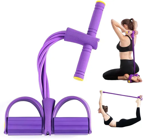 Bandas de resistencia de pedal con asas, 21 bandas de resistencia de fitness, 6 tubos, bandas de resistencia con asas de pedal, bandas elásticas
