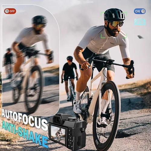 Miniatura 7 de Cámaras digitales 5K para fotografía de 64MP - Zoom de 16X, WiFi, con tarjeta TF de 64 GB, lente macro y gran angular, enfoque automático y Negro