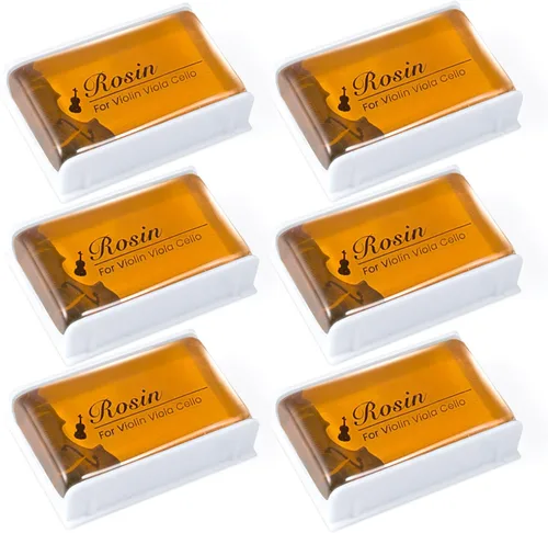 Miniatura 8 de Colofonia, Colofonia para violín [paquete de 6] Colofonia para violín, viola y violonchelo, Resina oscura baja en polvo, accesorios para violín