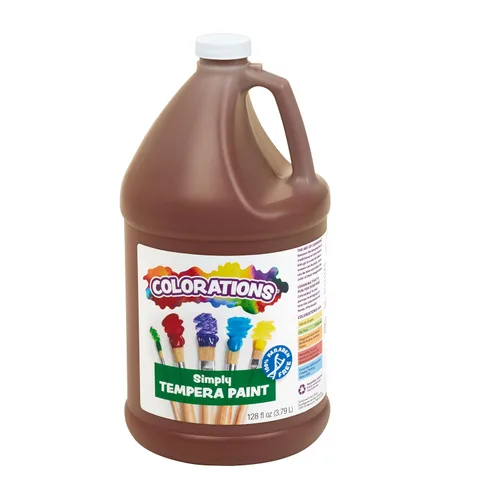 Colorations Pintura de témpera sin parabenos para niños, 1 galón, marrón vibrante. No tóxica y fabricada en los Estados Unidos, imprescindible para