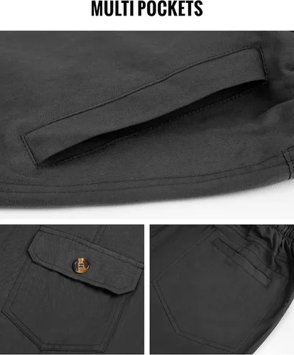 Miniatura 4 de Athlisan Pantalones cargo para mujer estilo casual cintura elástica pantalones de senderismo con bolsillos