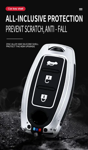 Miniatura 6 de SANRILY Funda luminosa de 3 botones para llavero Nissan Infiniti X-Trail Rogue Altima Quest Pathfinder Sentra Patrol CIMA Fuga Armada Teana Murano