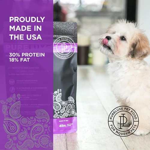 Miniatura 5 de PURELUXE Alimento para perros sin granos y gluten, pavo, guisantes partidos y salmón Elite Nutrition, para perros de raza pequeña en todas