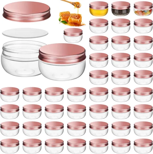 Miniatura 9 de Suclain 50 Piezas Frascos de Conservas de 3 oz Frascos Mason Miniatura con Tapas Recipientes Pequeños Transparentes para Conservas para Regalos