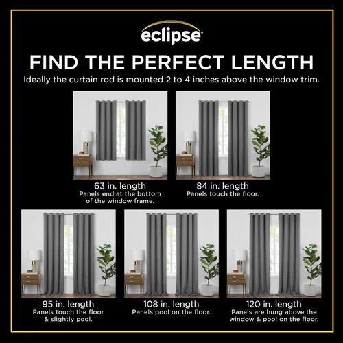 Miniatura 9 de Eclipse Dutchess Botanical - Cortinas 100% opacas con ojales, cortinas de ventana con aislamiento térmico para sala de estar, dormitorio o sala