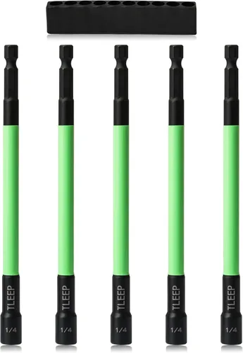 Miniatura 13 de Juego de tuercas de impacto de 150 mm con 1/4" 5/16" 3/8" de potencia magnética, juego de brocas de taladro hexagonal para llave de impacto, juego