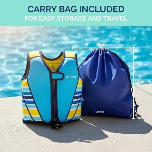 Miniatura 9 de Limmys Chaleco de natación para niños pequeños y niños, ayuda de natación de flotabilidad ajustable, certificado de seguridad CE, diseño galardonado
