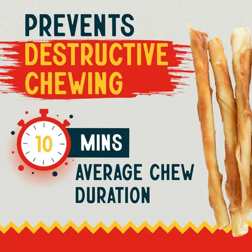Miniatura 4 de Canine Chews Palitos recubiertos de pollo de 5 pulgadas, paquete de 45 golosinas de cuero crudo para perros de origen estadounidense, masticables