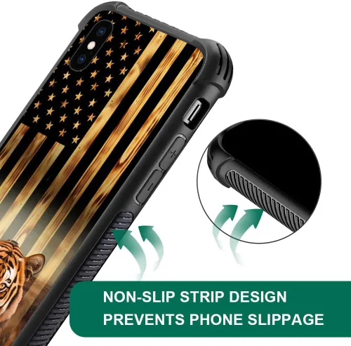 Miniatura 140 de DAIZAG Compatible con iPhone 13 Pro Max, Funda de TPU Protectora Anti-Arañazos Todo En Uno, Fundas para Hombre Mujer - Motivo de Madera Americana