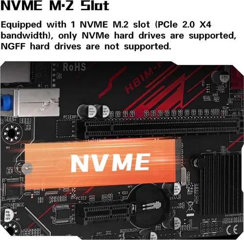 Miniatura 4 de MACHINIST Placa base para juegos H61 LGA 1155 (Intel 2ª/3ª generación), placas base para computadora Flex-ATX compatibles con PCIe 2.0, LAN 100M