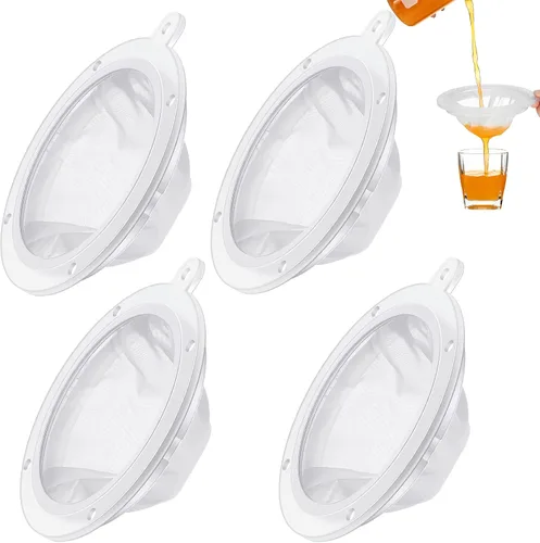 4 filtros de malla de 200 filtros de alimentos de 5 pulgadas, tamiz de nailon, filtro de malla fina de plástico reutilizable para filtrar yogur,