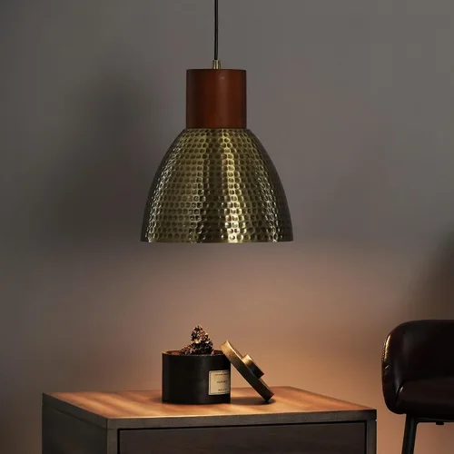 Miniatura 4 de ELYONA - Lámpara colgante vintage martillada, accesorios de iluminación colgante de 10.2 pulgadas, lámpara de barra de metal industrial, lámpara