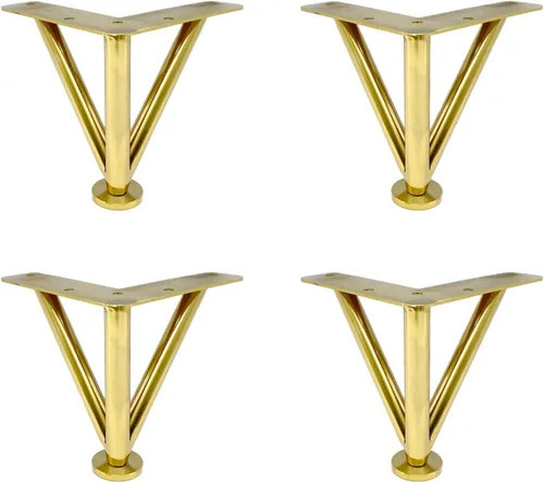 Miniatura 12 de Patas modernas de horquilla doradas, patas ajustables de metal para muebles de acero inoxidable, patas de gabinete de cocina y baño, patas