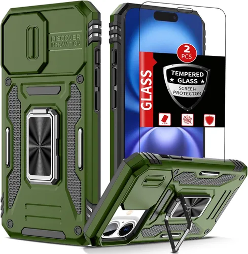Miniatura 50 de Funda para iPhone 12 Pro Max con 2 protectores de pantalla, cubierta deslizante integrada para cámara para 12Pro Max, funda para teléfono
