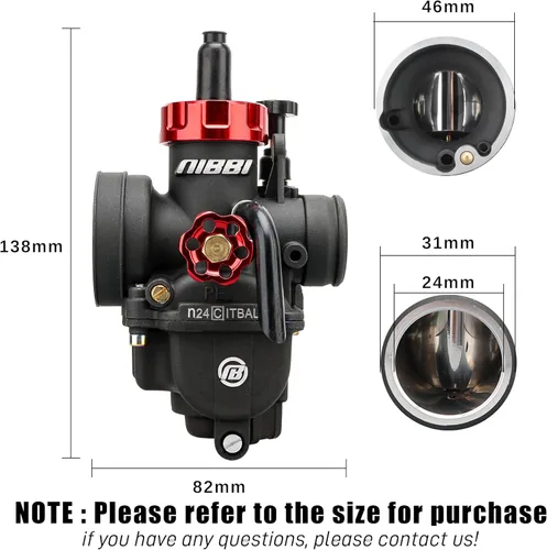Miniatura 2 de NIBBI Carburador PE24mm 140cc-150cc de Repuesto de Alto Rendimiento con Jets de Carburador, Compatible con 140cc-150cc YAMAHA Honda Apollo SSR TTR