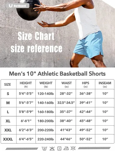 Miniatura 7 de NORTHYARD Pantalones cortos deportivos de baloncesto para hombre, de 10 pulgadas, para entrenamiento, gimnasio, de secado rápido, pantalones cortos