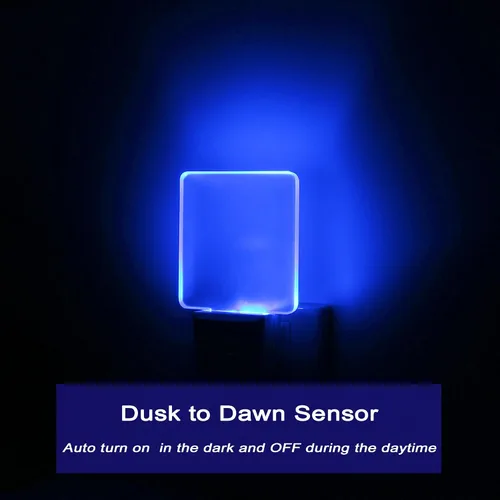 Miniatura 3 de Paquete de 2 luces nocturnas LED enchufables de 0.5 W con sensor de atardecer a amanecer, color azul