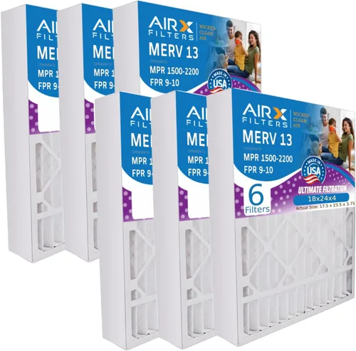 Miniatura 58 de AIRX FILTERS WICKED CLEAN AIR 10x10x1 MERV 13 Filtro electrostático plisado para aire acondicionado, paquete de 6 filtros HVAC para horno AC