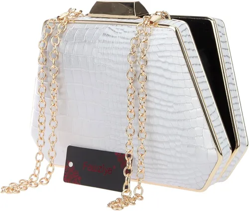 Miniatura 6 de Fawziya Snake Pattern Clutch Purse Seashell Bolsas de noche y embragues para las mujeres