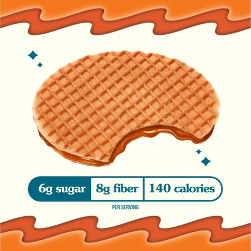 Miniatura 4 de Rip Van Wafels Stroopwafel sin gluten - holandés Caramel & Vanilla Stroopwafels - Saludables sin gluten - Snacks sin transgénicos - Bajo azúcar