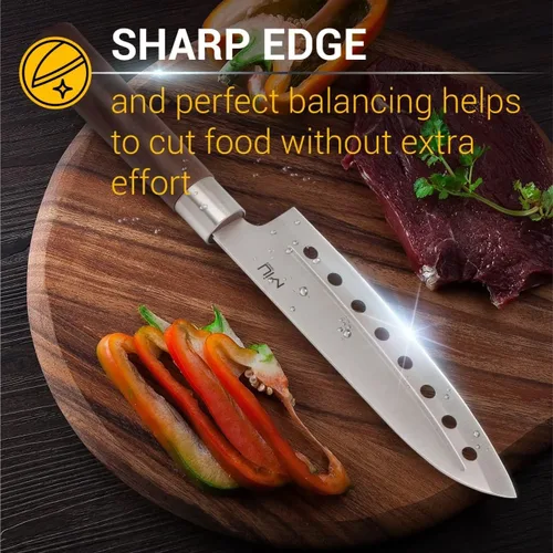 Miniatura 4 de MIU Santoku - Cuchillo multiusos de 7 pulgadas para chef con mango de plástico cómodo
