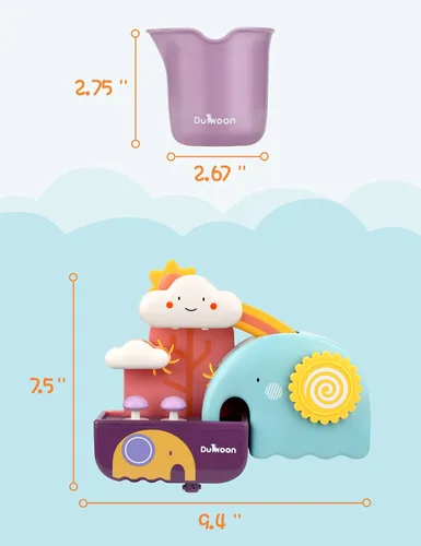 Miniatura 3 de TI-TOO Juguetes de baño para bebé, divertido juguete educativo de física simple para bañera de agua, juguetes divertidos para chapotear para niños