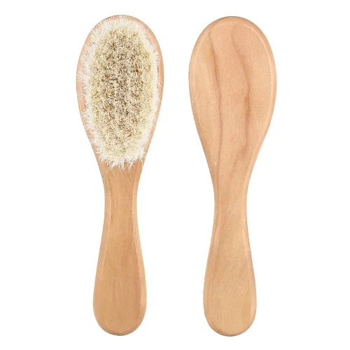 Miniatura 6 de Cepillo de pelo de bebé, peine de madera suave para el masaje de la cabeza del recién nacido y el aseo