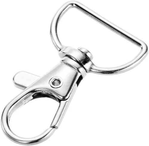 Miniatura 5 de Broche giratorio, ganchos giratorios de gatillo, anillos en D de 1 pulgada, cierres de pinza de langosta de metal, 40 piezas para hacer pestañas a