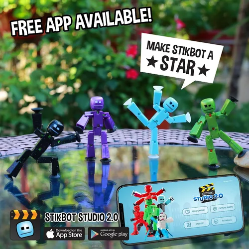 Miniatura 6 de Zing StikBot - Paquete doble – Incluye 2 StikBots – Figuras de acción coleccionables y accesorios, animación Stop Motion, a partir de 4 años