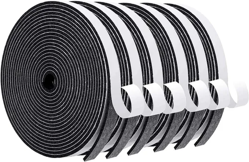 Miniatura 22 de MAGZO Burlete para puerta, 1 pulgada de ancho x 1/16 pulgadas de grosor, cinta adhesiva de espuma insonorizada para ventanas, 1 rollo total de 33