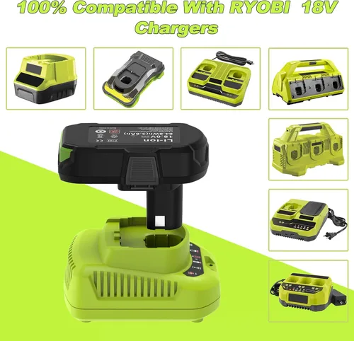 Miniatura 5 de Paquete de 2 baterías de repuesto de 3.6Ah para batería Ryobi de 18 V P102 P103 P104 P107, compatible con herramientas eléctricas inalámbricas Ryobi