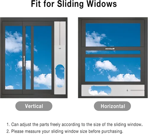 Miniatura 4 de HOXHA Kit de ventilación de ventana de aire acondicionado, kit universal de ventana ajustable con manguera de escape de 5.9 pulgadas de diámetro