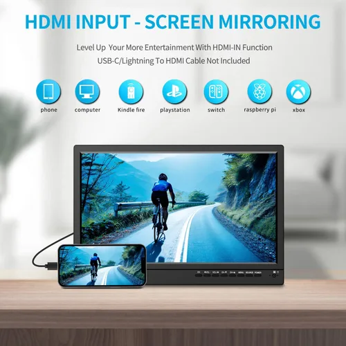 Miniatura 6 de Feihe TV de cocina pequeña de 14 pulgadas: sintonizador digital ATSC, puertos HDMI/USB/TF/auriculares, control remoto para cocina/dormitorio/RV