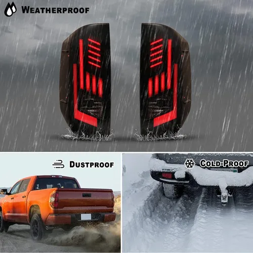 Miniatura 4 de ROXX Conjunto de luces traseras LED para Toyota Tundra 2014-2021, luces traseras con señales de giro secuenciales LED, luces LED DRL/freno, par