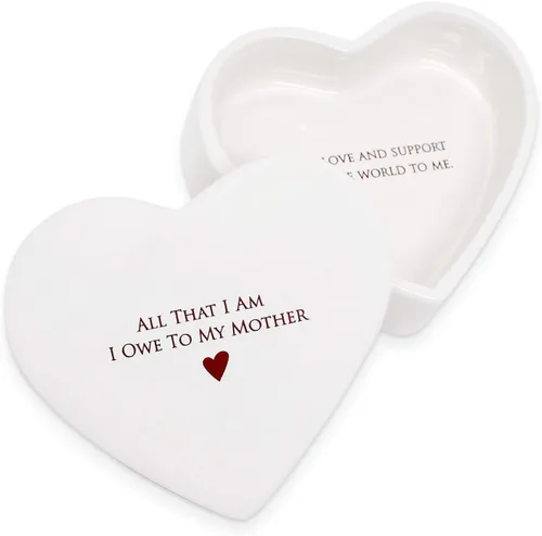 Regalo para mamá de Susabella - Regalo de boda para madre de la novia o madre del novio, caja de cerámica para recuerdos en forma de corazón o caja