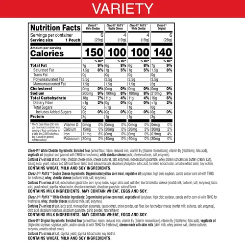 Miniatura 2 de Cheez-It - Galletas de queso horneadas, galletas saladas para merienda, paquete de variedad para oficina y niños, caja de 17.72 onzas (20 sobres)