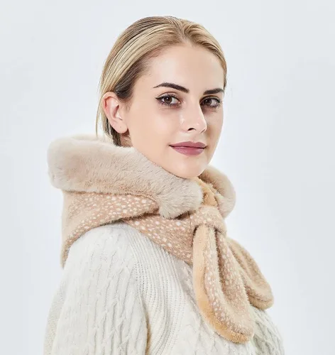 Miniatura 7 de Gorros de invierno para mujer, pasamontañas, bufanda, para clima frío, conjunto para mujer, gorro con capucha