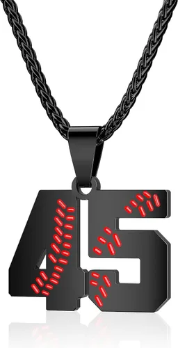 Miniatura 20 de Collar con número de béisbol para niños 00-99, collar con número de camiseta de béisbol de acero inoxidable, colgante personalizado, regalo
